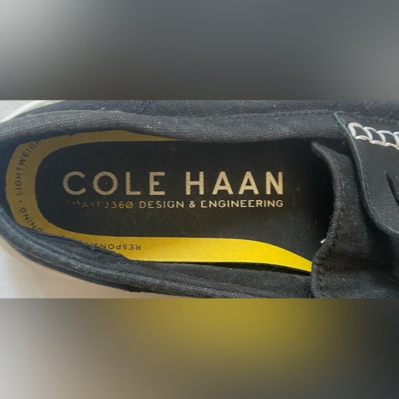 Cole Haan Men’s Size 8B Grand 360 Black Canvas Penny Loafers